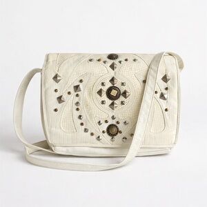 Sharif Ivory Western Boho Studded Crossbody Purse – USA Made